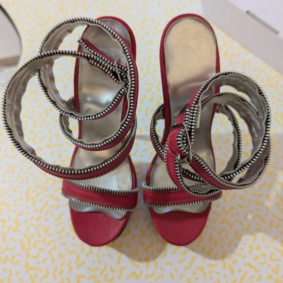 Vintage LSB Custom Red Leather Stiletto Platforms Size 6 - Picture 5 of 9